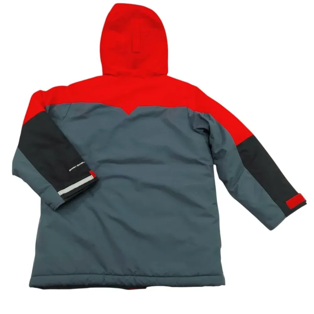 Columbia Kids Jacket 8 Red Gray Insulated Water Resistant Omni-Shield Winter